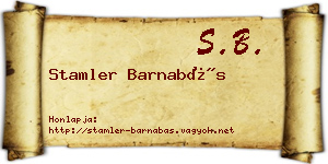 Stamler Barnabás névjegykártya