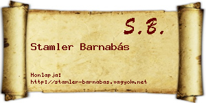 Stamler Barnabás névjegykártya
