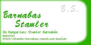 barnabas stamler business card